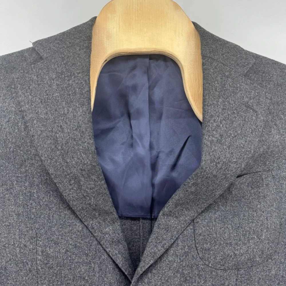 Suitsupply Havana Slim Fit Charcoal Grey Wool Flannel Sport Coat Blazer 38R 48